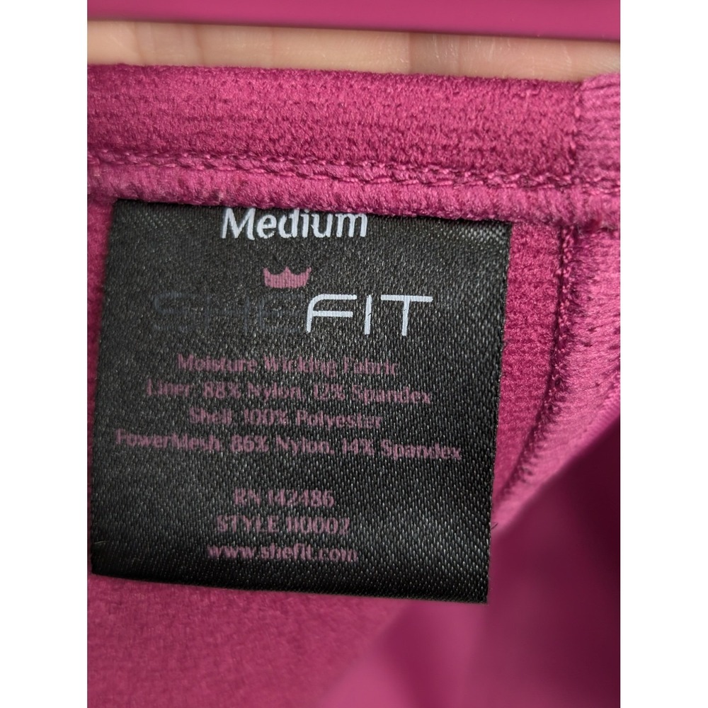 SHEFIT Ultimate Zip Front Adjustable High Impact Sports Bra Size M Pink 110002 - Picture 5 of 7